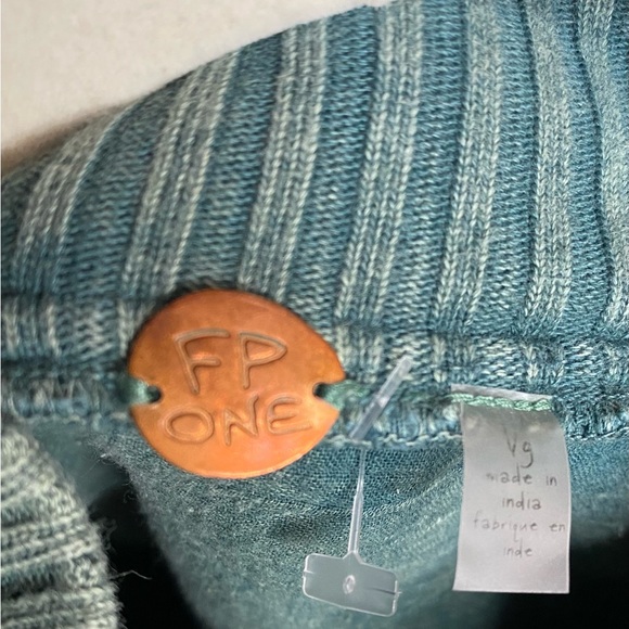 Free People Fp One Shiloh Quilted Sweatshirt Pullover Zip Oversized Ribbed Sz Lg - Picture 5 of 7